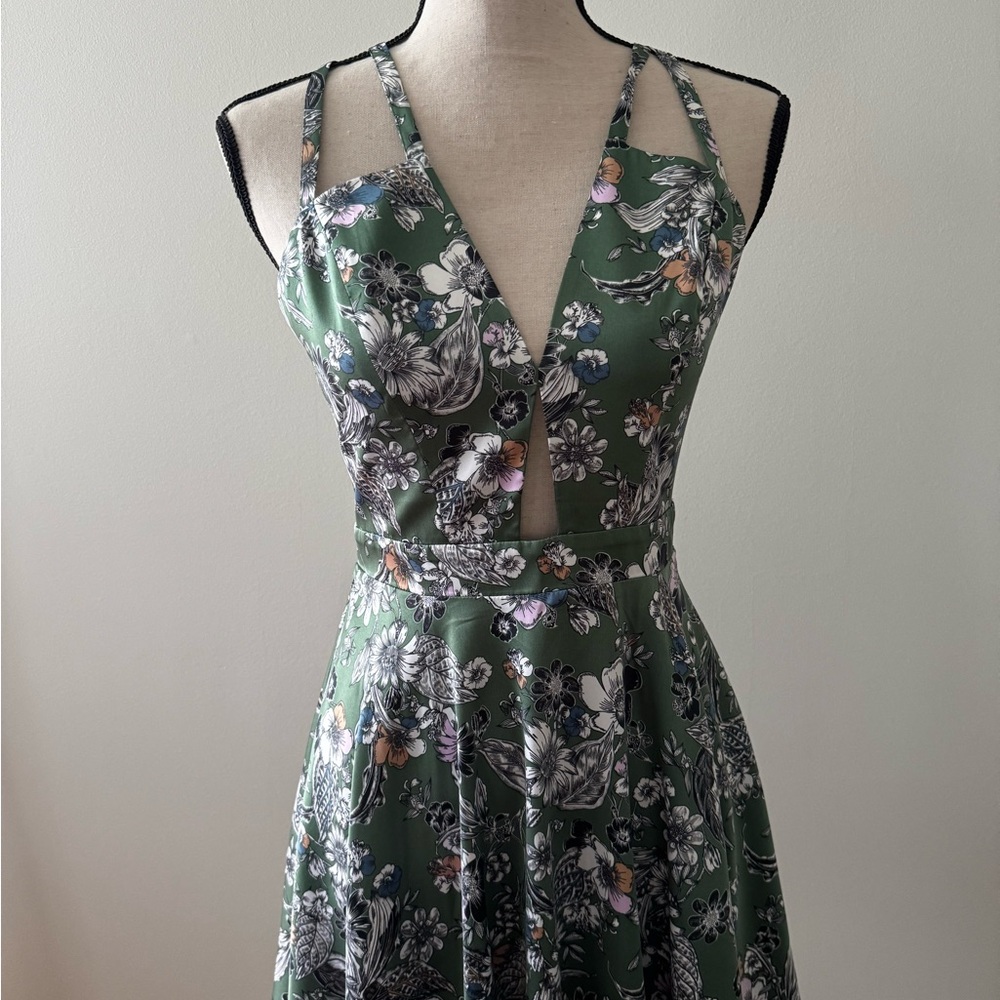 Bebe Green Halter Sundress for Weddings